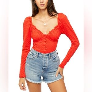 Free People Ladybug Long Sleeve Top - NWOT